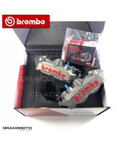 BREMBO 220A39710 108 mm M4 Radialguss geschmiedet Bremssattel-Kit mit Bremsbelägen