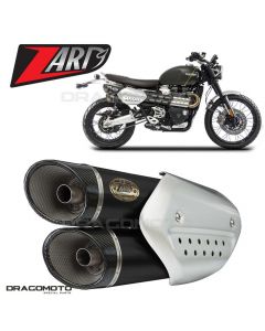 TRIUMPH SCRAMBLER 1200 2019-2020 Exhaust ZARD Black RC CC ZTPH091SSR+P2+FC